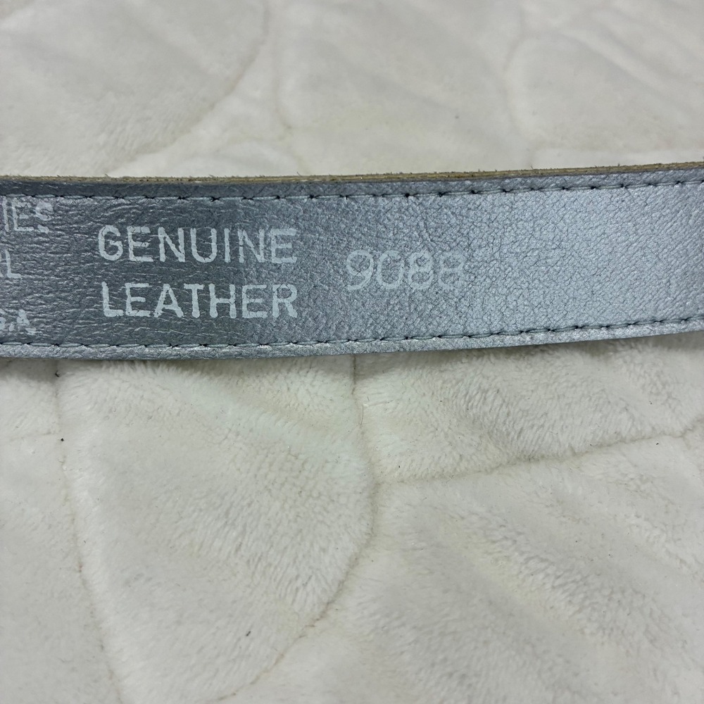 VTG Accessories‎ by Pearl Silver Snakeskin Genuine Leather Casual Belt Large - Picture 6 of 8
